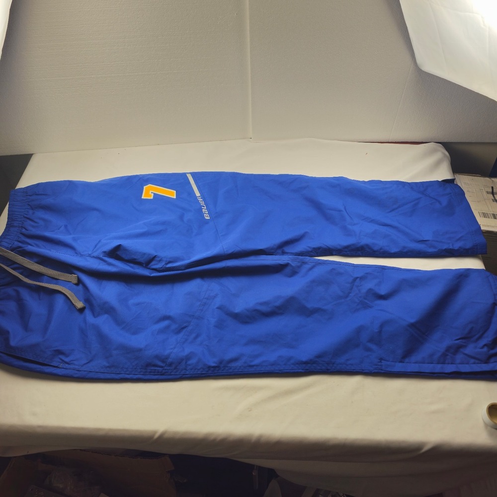 Bauer Hockey Pants Shell Blue Adult Large L/G #7 Zipper Pockets Athletic New